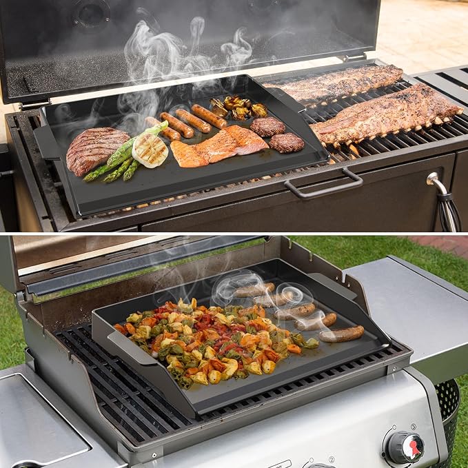 Onlyfire Universal Cast Iron Cooking Griddle, Nonstick Coating Griddle Flat Top - Image 4