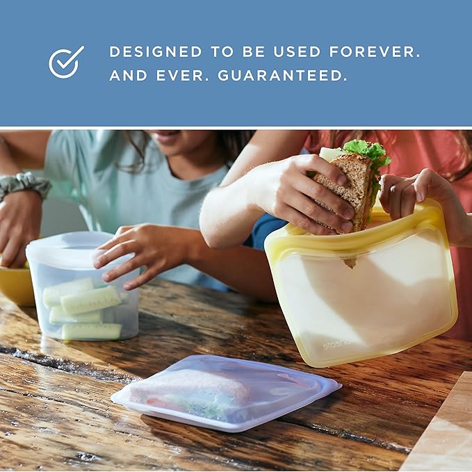 Stasher Premium Silicone Reusable Food Storage Bags, 6-Pack, Tie Dye Multi, Multi-Use Food Storage Bags, Lunch Bag, Travel Containers, BPA Free, Leak-free, Dishwasher-Safe, Eco-friendly