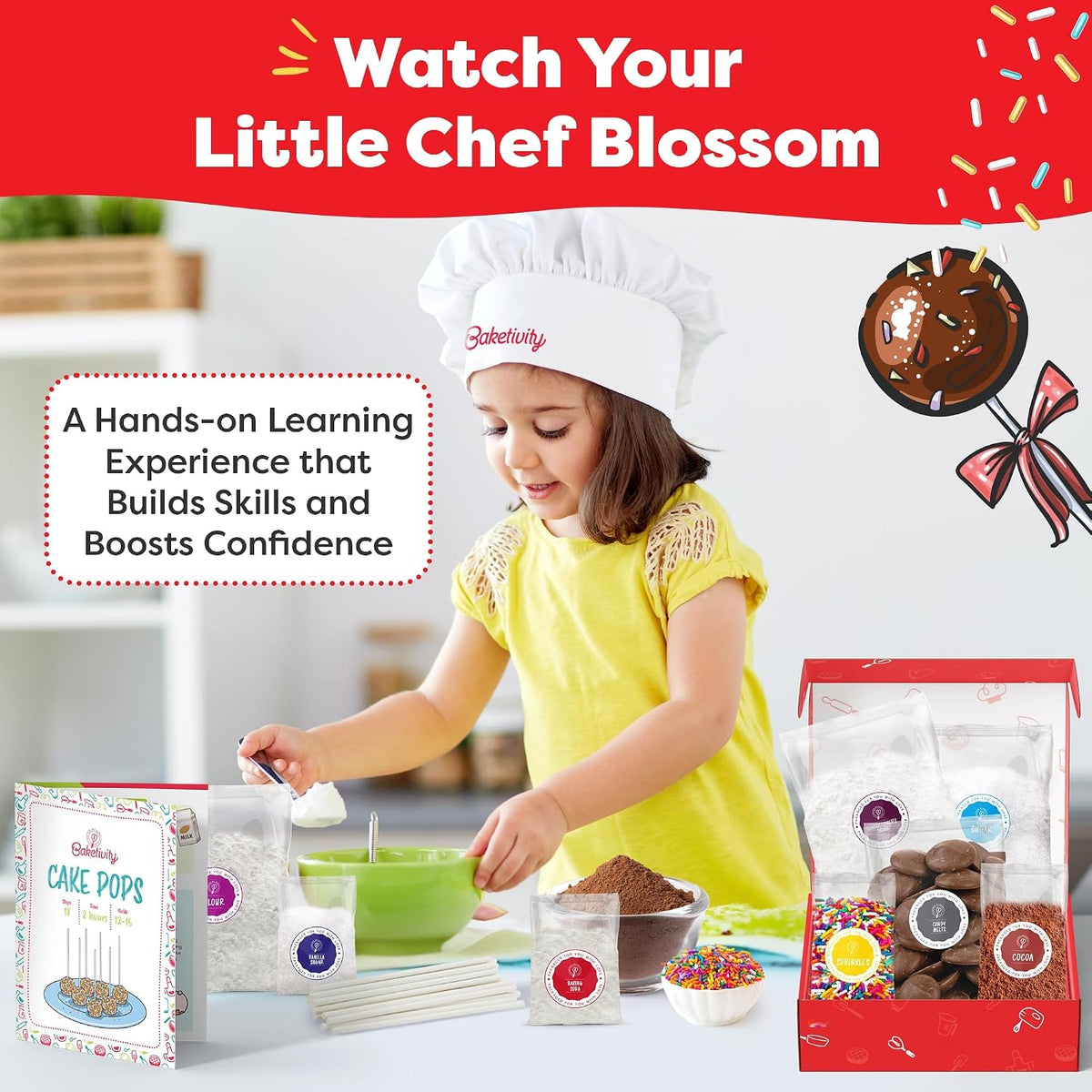 DIY Cake Pop Kids Baking Kit with Pre-Measured Ingredients – alternate view