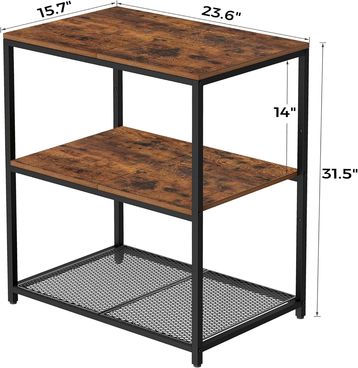 Kitchen Island with 3 Shelves, Workbench, Microwave Stand – detail