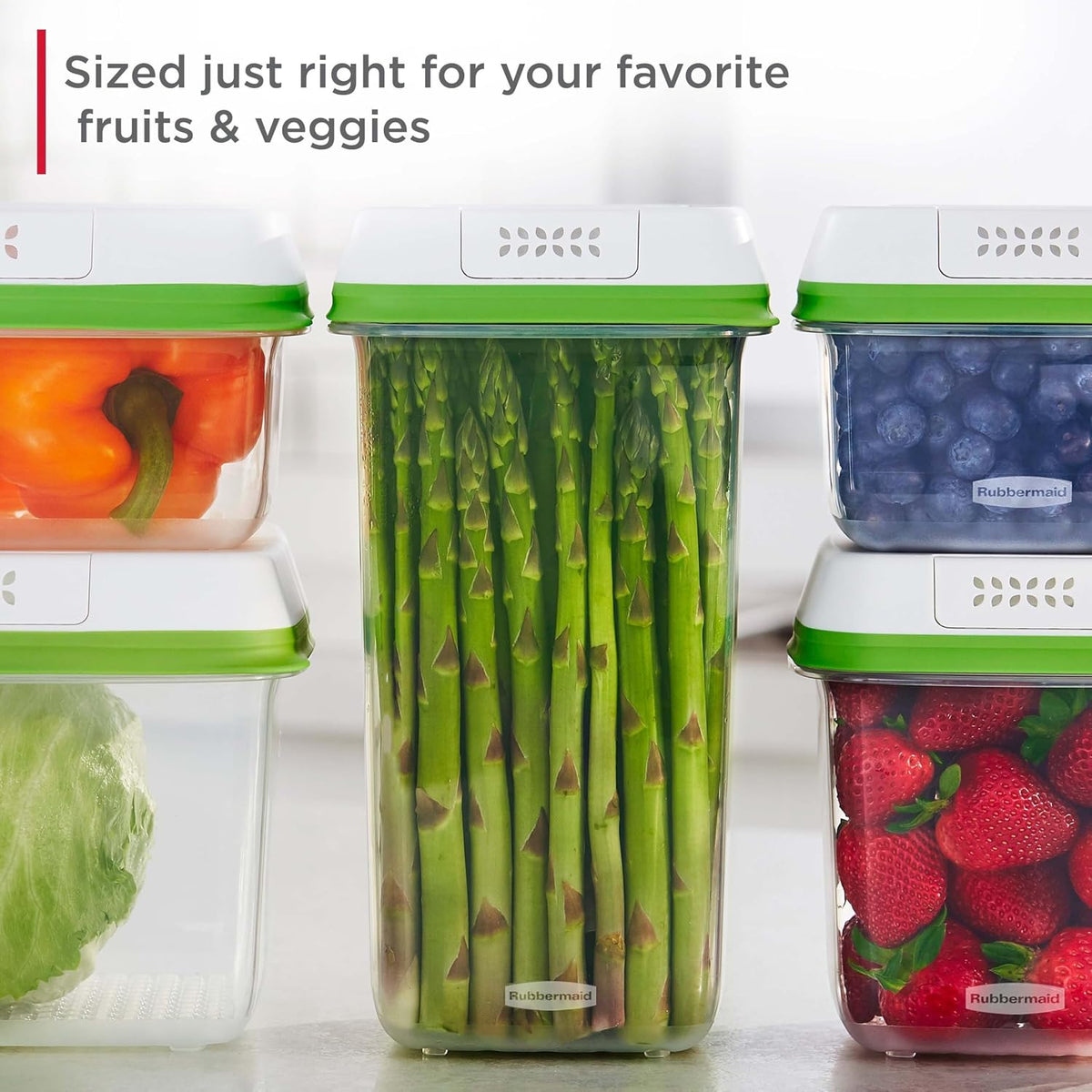 FreshWorks Produce Saver, Medium and Large Storage Containers, 8-Piece Set, Set – features