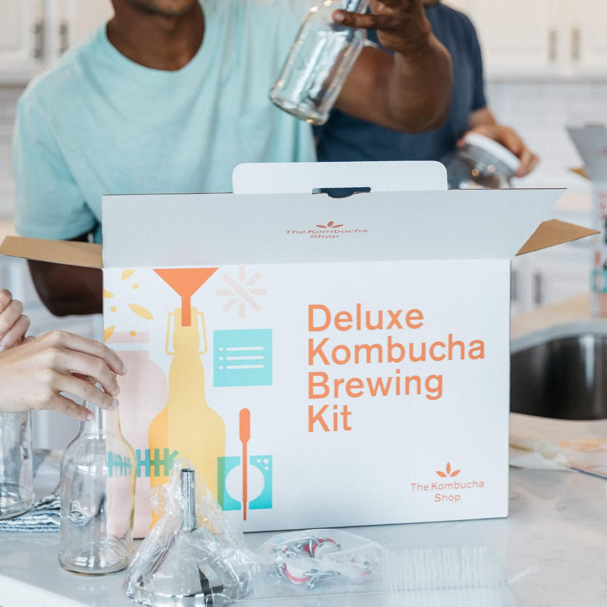 Deluxe Organic Kombucha Starter Kit - Six Swing Top Bottles, Stainless Steel – detail