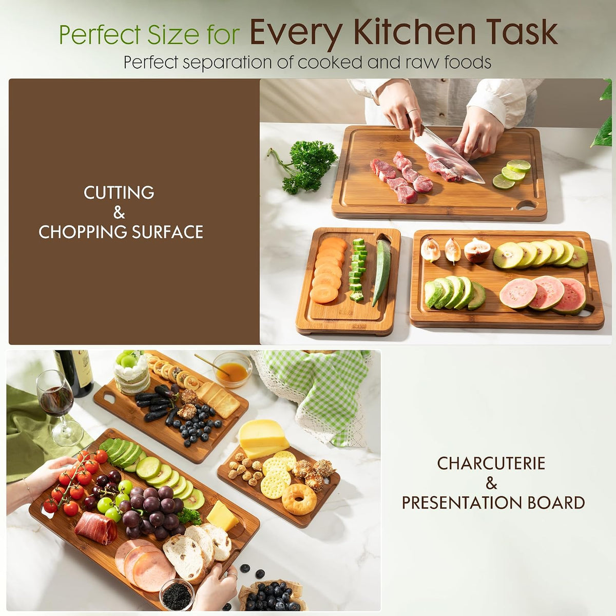 Bamboo Cutting Boards for Kitchen – alternate view