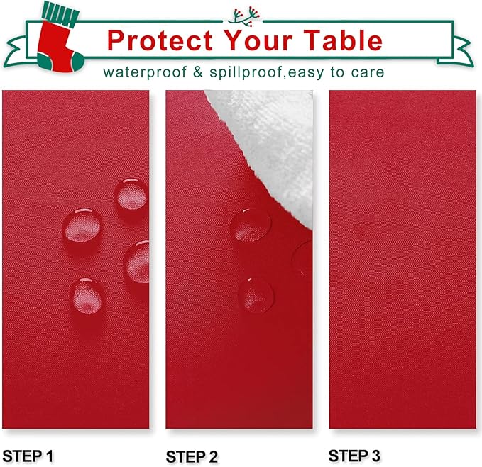 Tablecloths, 2-Pack Square 54 x 54 Inch in Red Polyester