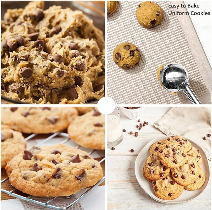 Ice Cream Scoop, Cookie Scoop, 4 Tbsp/ 60 ml/ 2 oz Cookie Scoops for Baking, 18/8 Stainless Steel Cookie Scooper for Baking, Ice Cream Scooper with Trigger Release, Cookie Dough Scoop (Red)