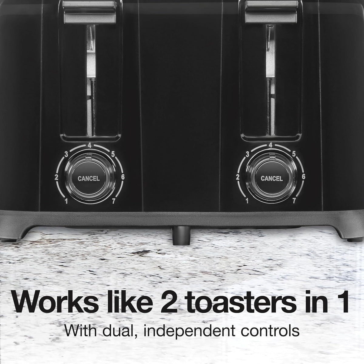 4 Slice Toaster with Extra Wide Slots For Bagels – detail