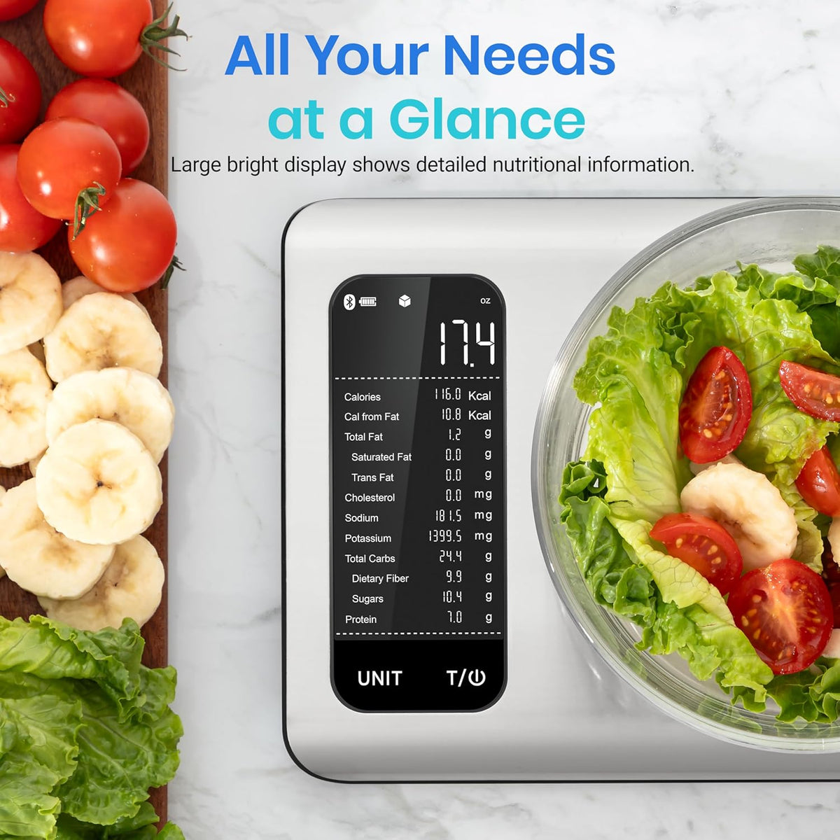 Food Kitchen Scale with Nutritional Calculator, Smart App, 11lb – detail