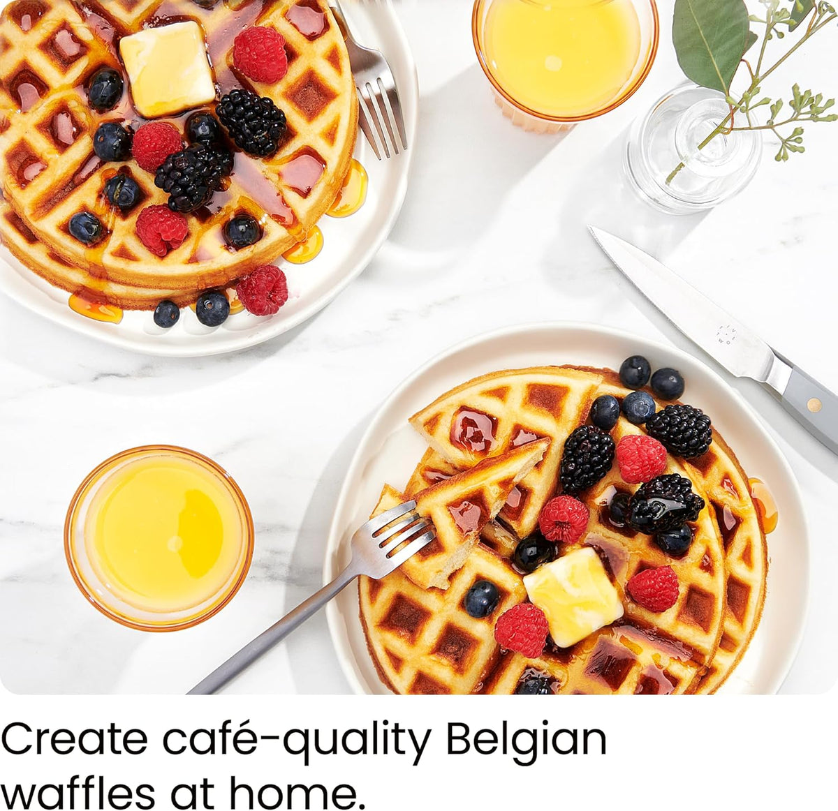Rotating Belgian Waffle Maker, 180° Flip Iron w/ Non-Stick Plates, Adjustable – detail