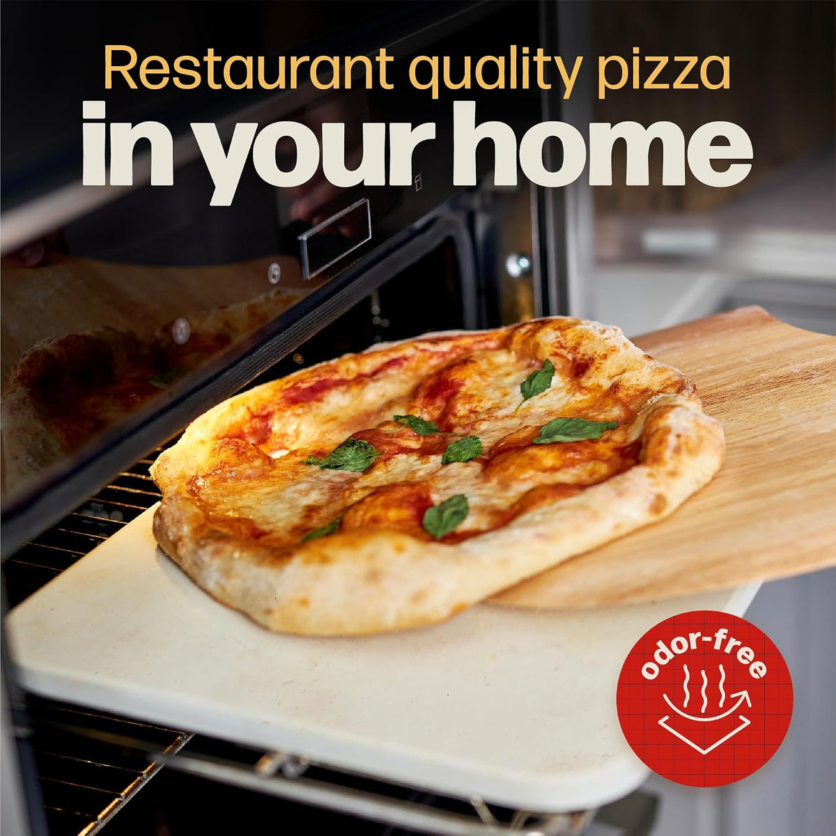 Rectangular Pizza Stone with Peel, 15 x 12 Inch Cordierite Stone – features
