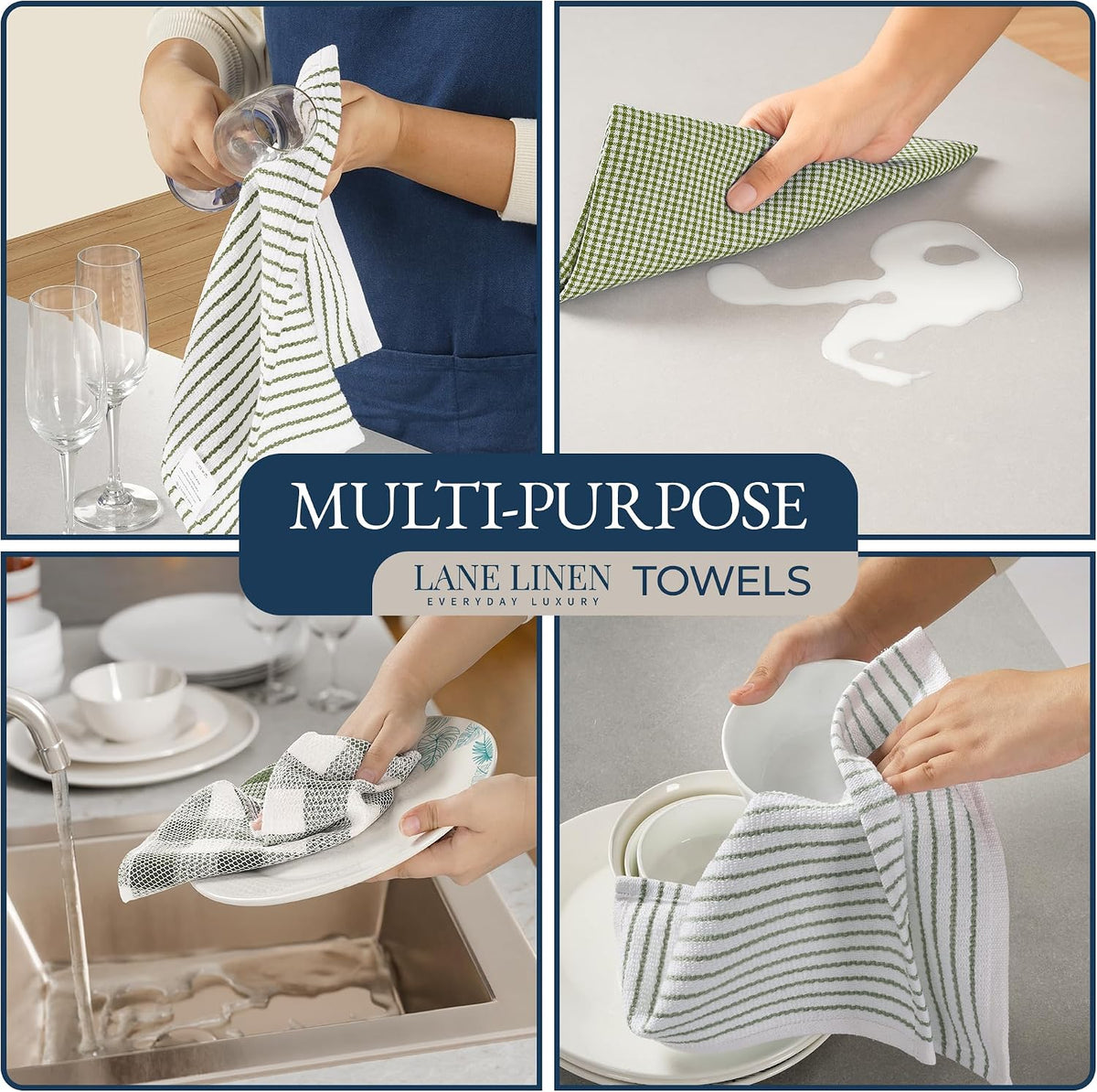 Kitchen Towel and Pot Holder Sets 20 Pc - Eco Friendly Reusable Cotton Dish – size reference