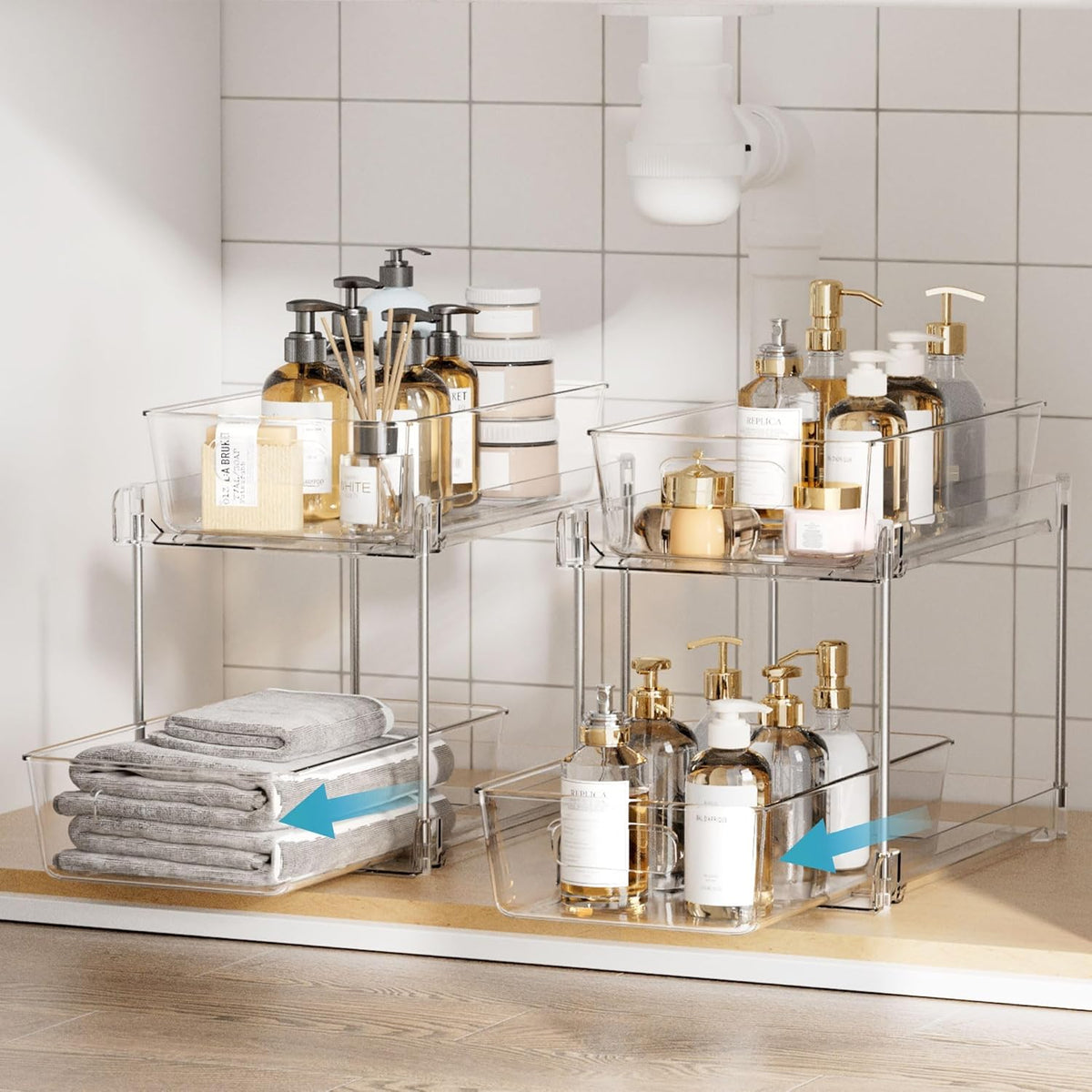 4 Pack Pull Out Bathroom Under Sink Organizer (S-Standard) – alternate view