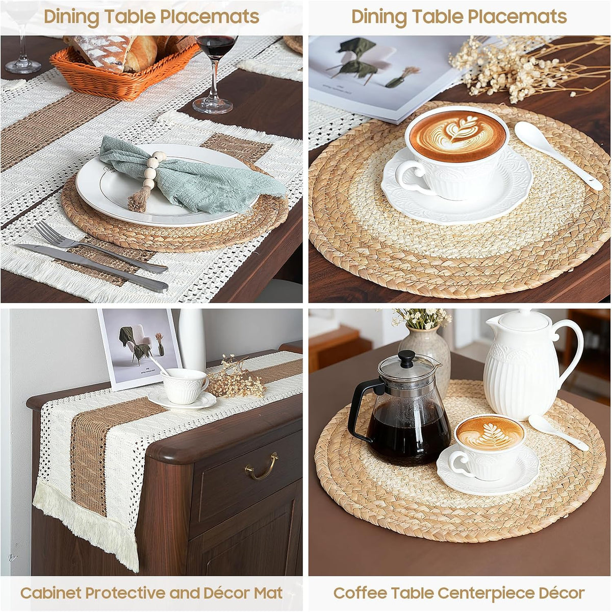 Placemats Set of 6 with 6 PCs Round Placemats and 6 PCs Table Mats – alternate view