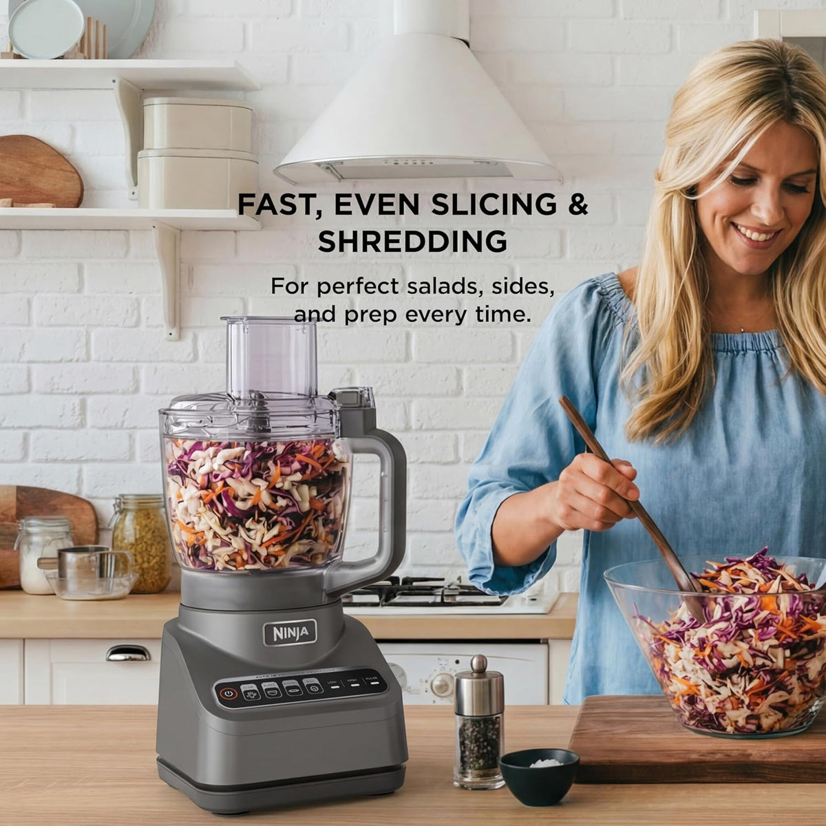 Professional Plus Food Processor, 1000PW, 9-Cup, Grey, BN601 – size reference