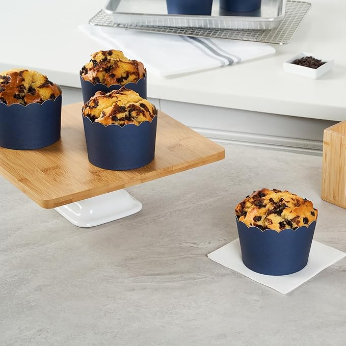 Paper Baking Cups, 200 Count Midnight Blue Scalloped Cupcake Liners