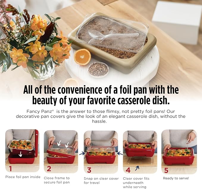 Fancy Panz - Denim Blue 9x13x2" Aluminum Foil Pan Carrier - Elevated Food - Image 2