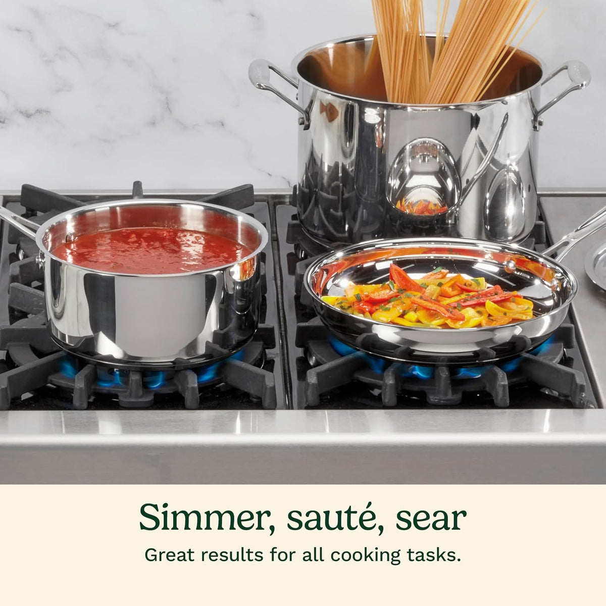 Chef's Classic Stainless Steel Pots and Pans Set, 7 pc, 77-7P1 – alternate view