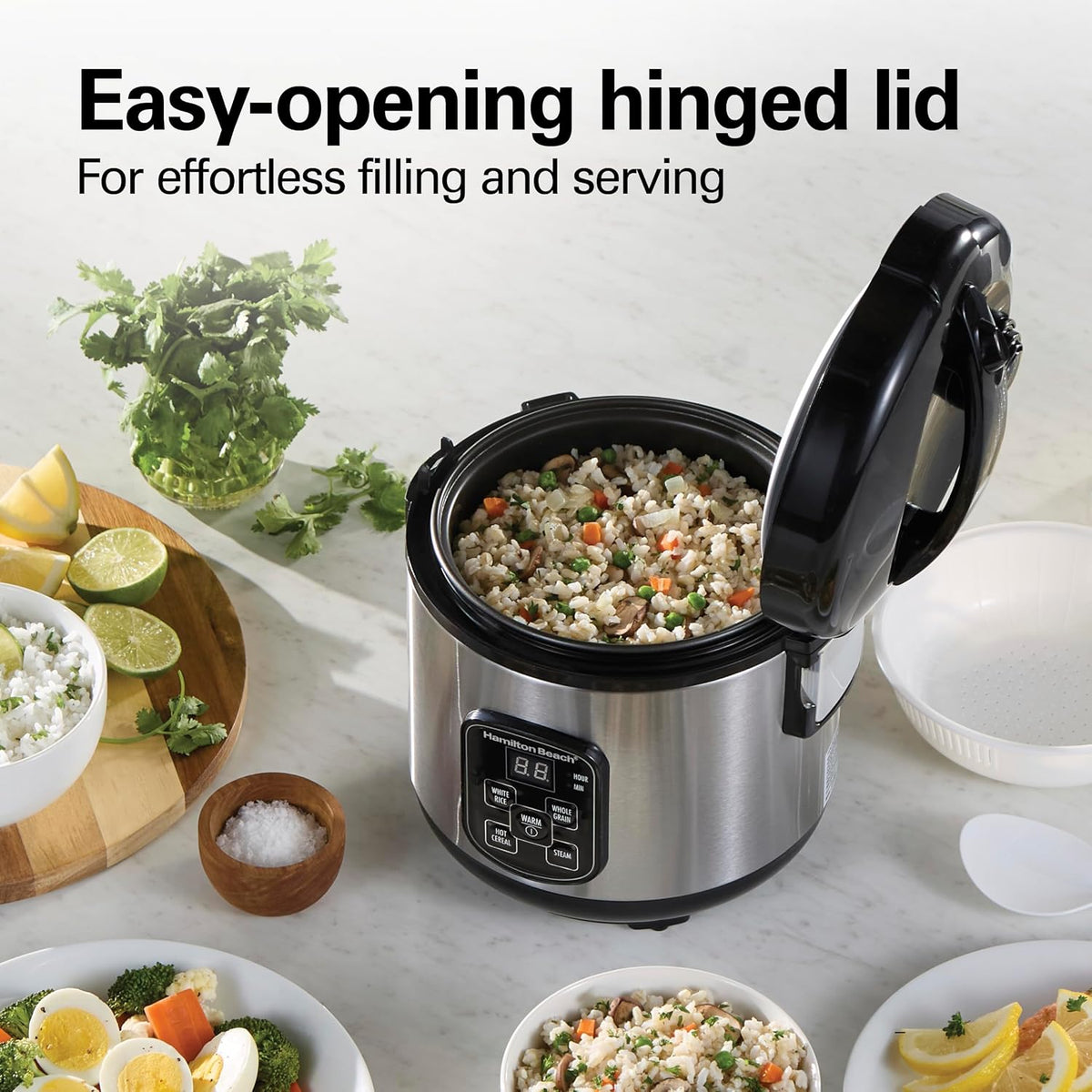 Digital Programmable Rice Cooker & Food Steamer, 8 Cups Cooked (4 Uncooked) – alternate view