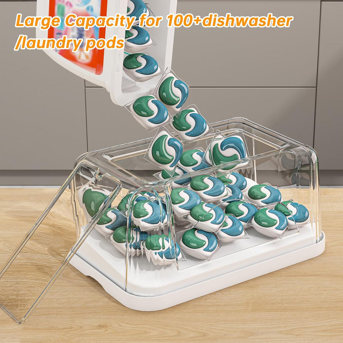 2-in-1 Trash Bag Holder Laundry & Dishwasher Pods Container,Garbage Bag – close-up