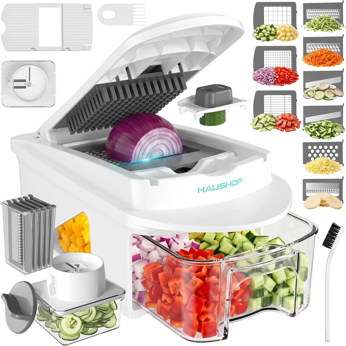All-in-1 Vegetable Chopper and Mandoline Slicer,13 Blades