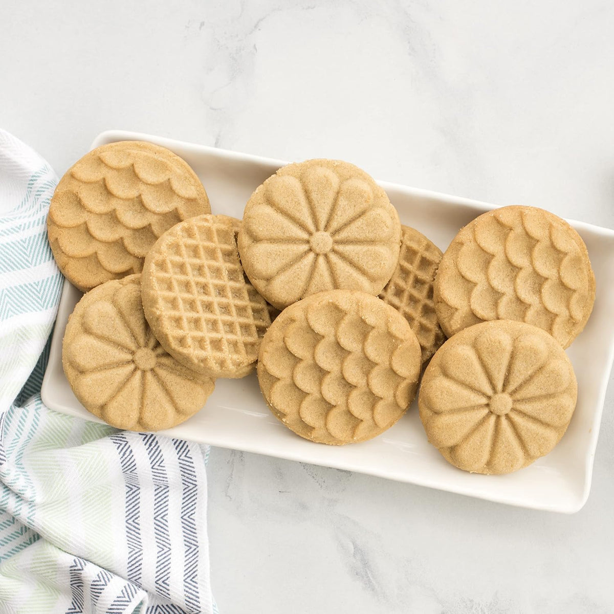 Heirloom Cookie Stamps (Set of 3), Sturdy Cast Aluminium Cookie Stamp Set – close-up