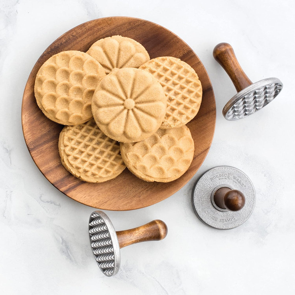 Heirloom Cookie Stamps (Set of 3), Sturdy Cast Aluminium Cookie Stamp Set – detail