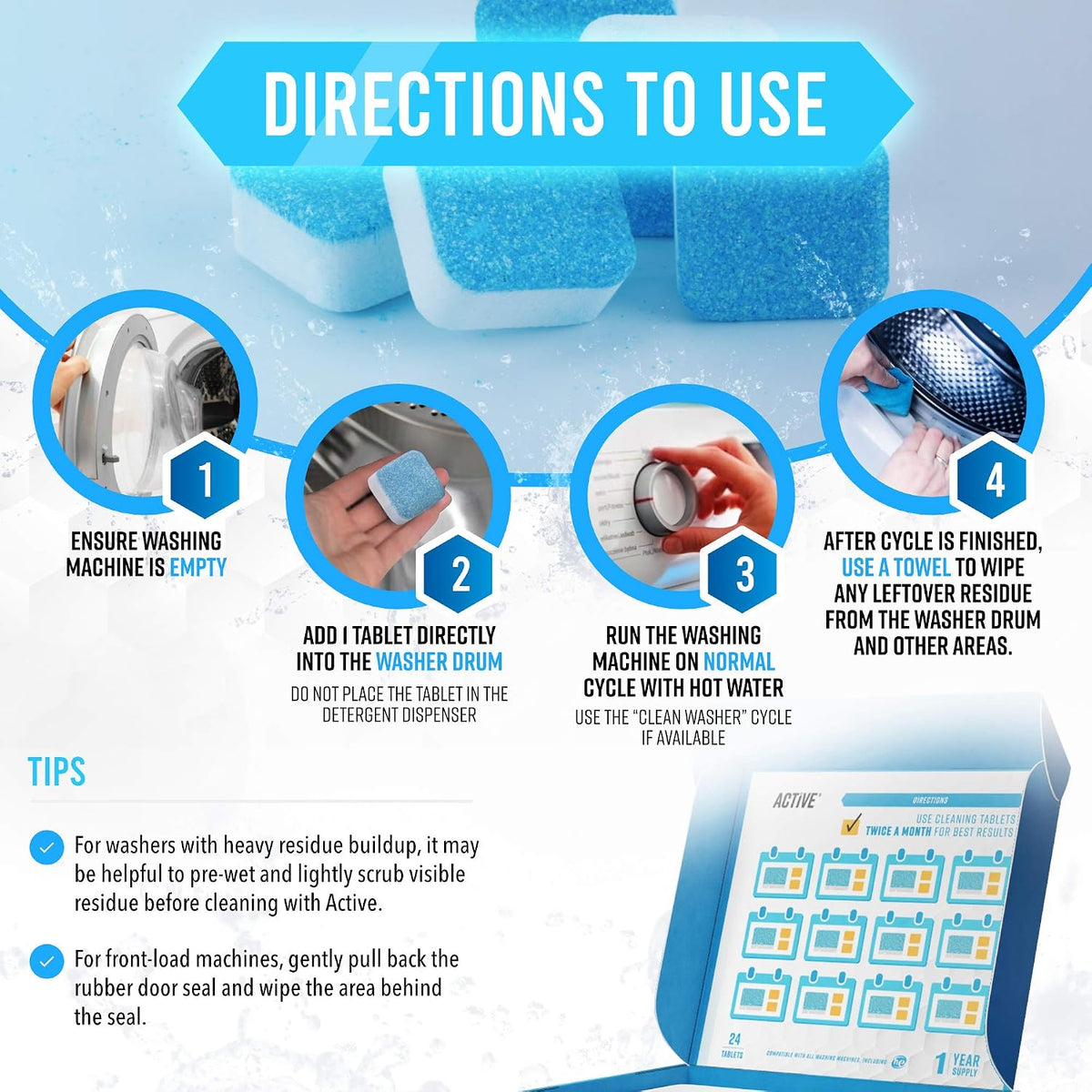 Washing Machine And Dishwasher Cleaning Tablets Bundle - Includes 12 Month – set view