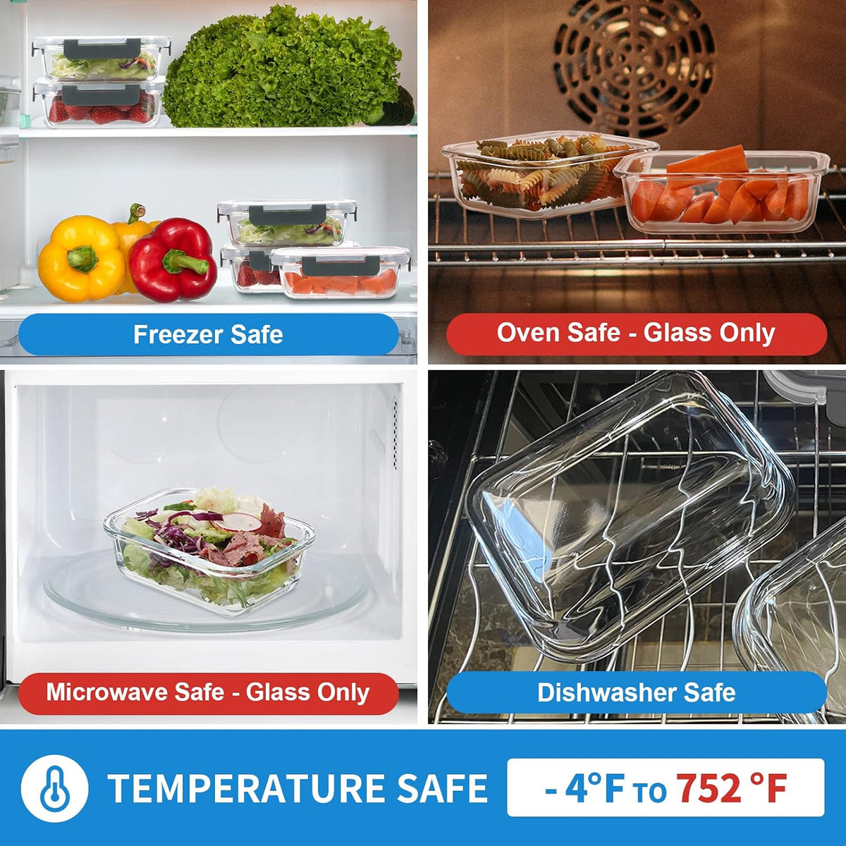 24-Piece Small Glass Food Storage Containers with Lids Airtight – features
