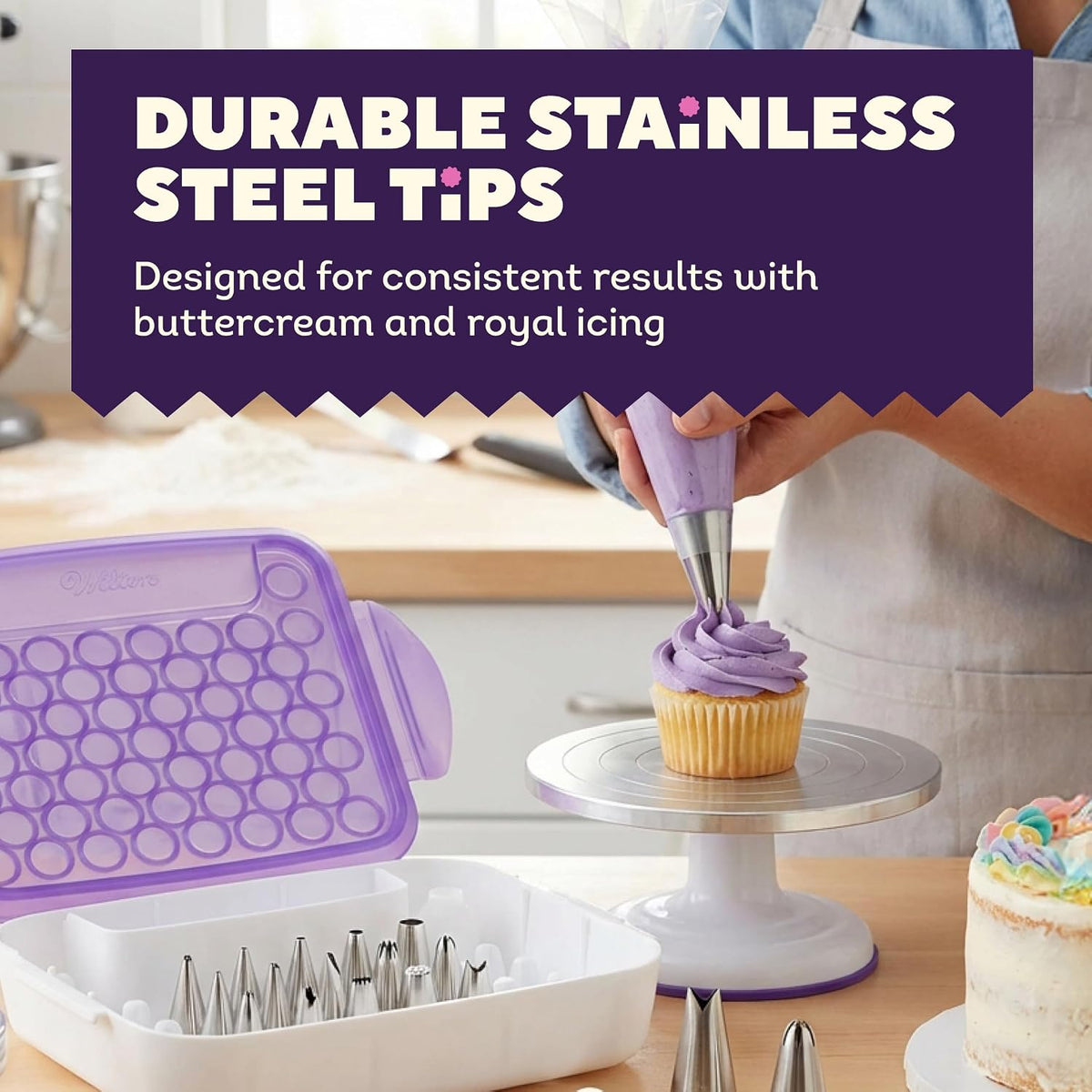 Master Cake Decorating Piping Tips Set, 55-Piece with Case – size reference