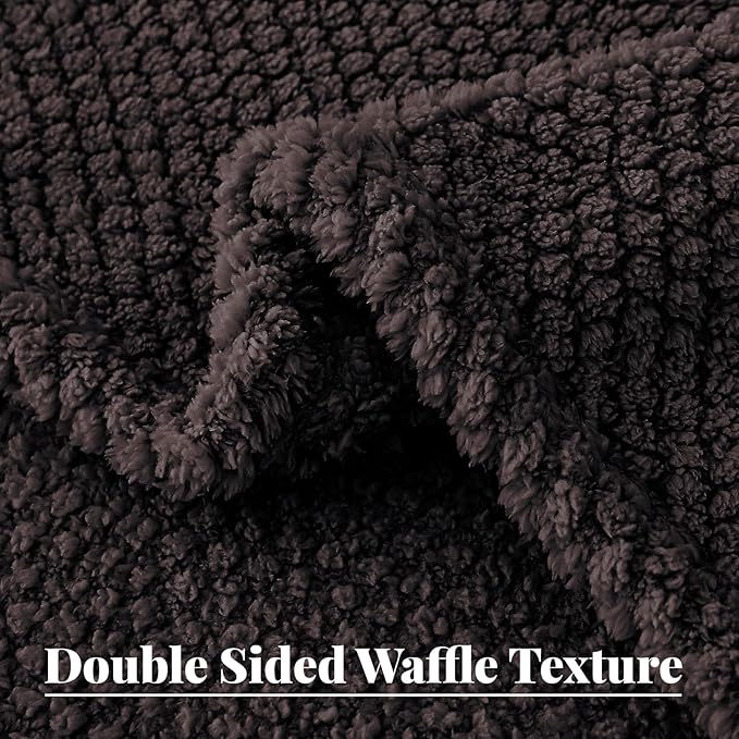 Throw Blanket, Extra Large Coffee Fleece with Geometric Print