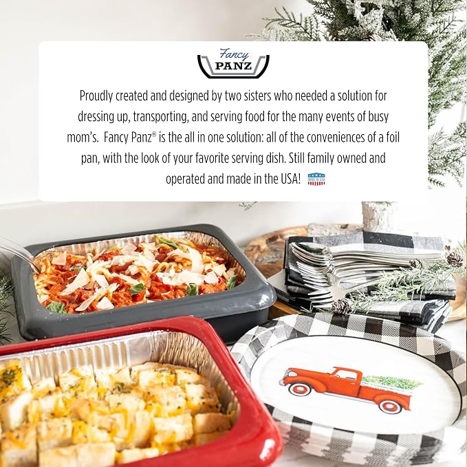 Fancy Panz - Denim Blue 9x13x2" Aluminum Foil Pan Carrier - Elevated Food - Image 8
