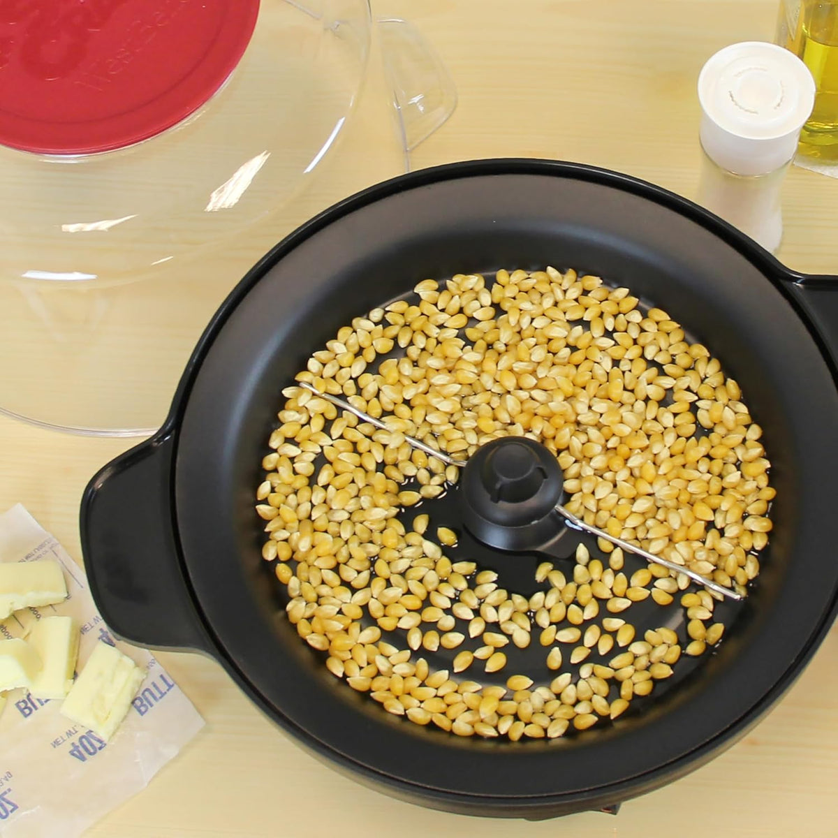 Stir Crazy Popcorn Popper, Hot Oil Popcorn Maker Machine with Large Serving – detail