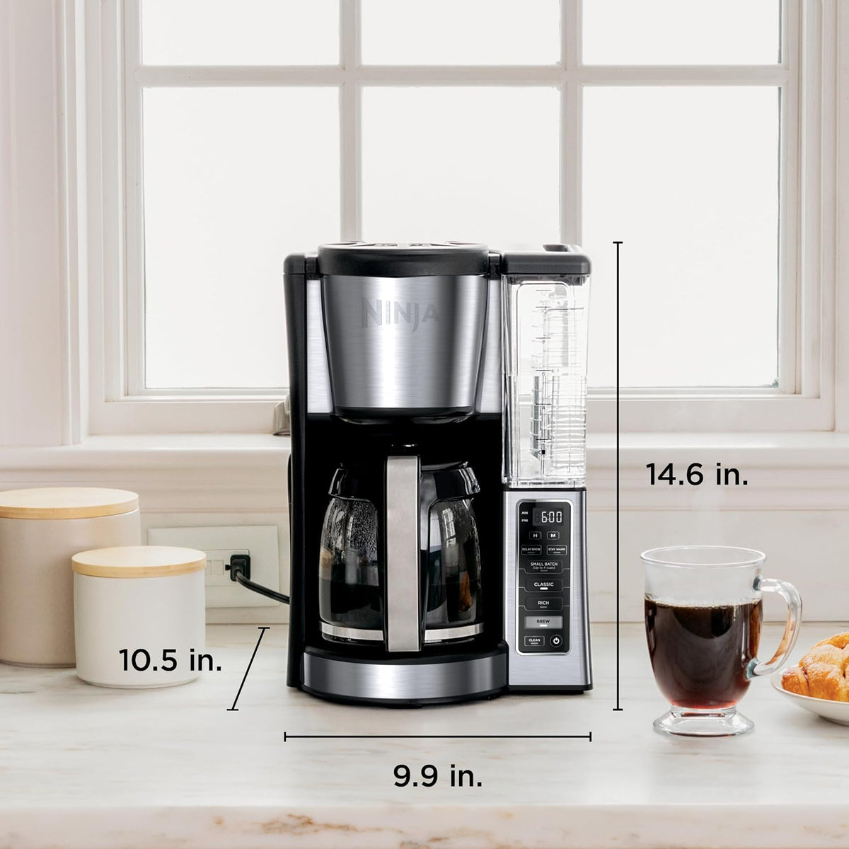 Fresh Brew Coffee Maker, 12 Cup Glass Carafe, Stainless Steel, CE251 – set view