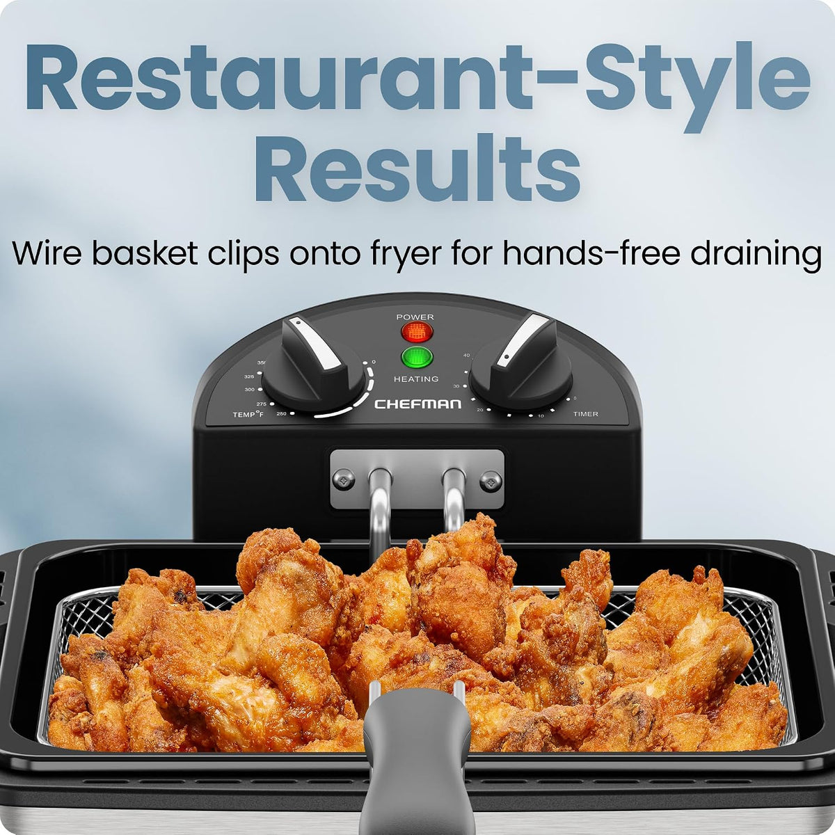 4.5 Liter Deep Fryer w/Basket Strainer, XL Jumbo Size, Adjustable Temperature – alternate view