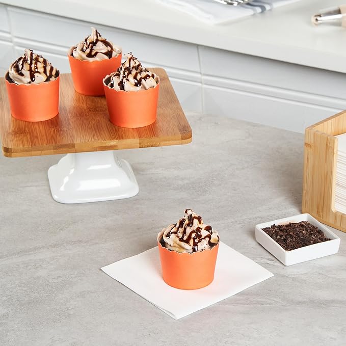Baking Cups, 200 Count Orange Paper Cupcake Liners, Oven-Ready, Greaseproof
