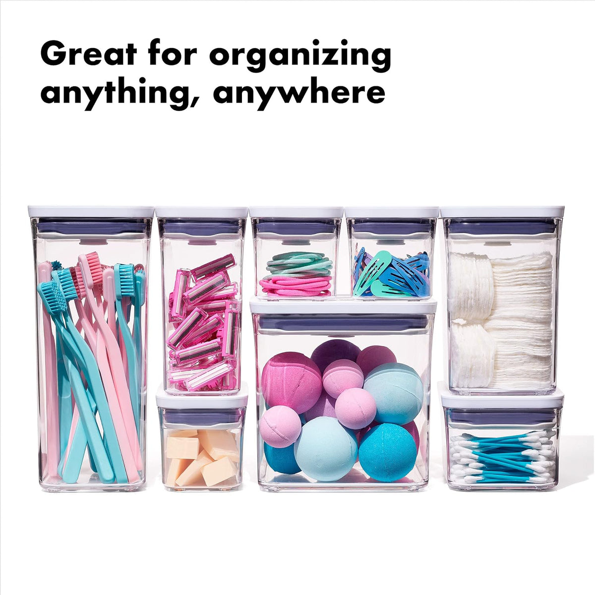 Good Grips 3-Piece Small Square Short POP Container Set – size reference