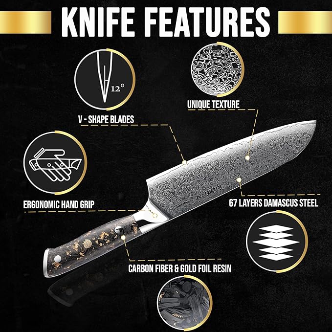 Elite Series 7 Inch Santoku Knife VG10 Damascus Steel – 7in