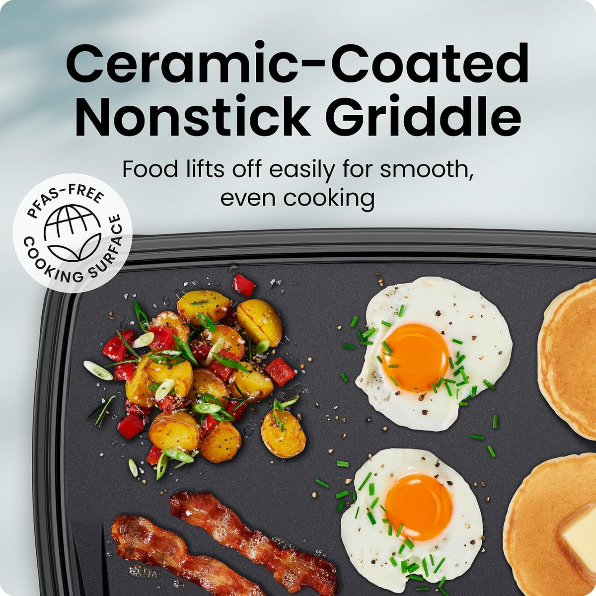 Electric Griddle with Removable Temperature Control, Immersible Flat Top Grill – alternate view