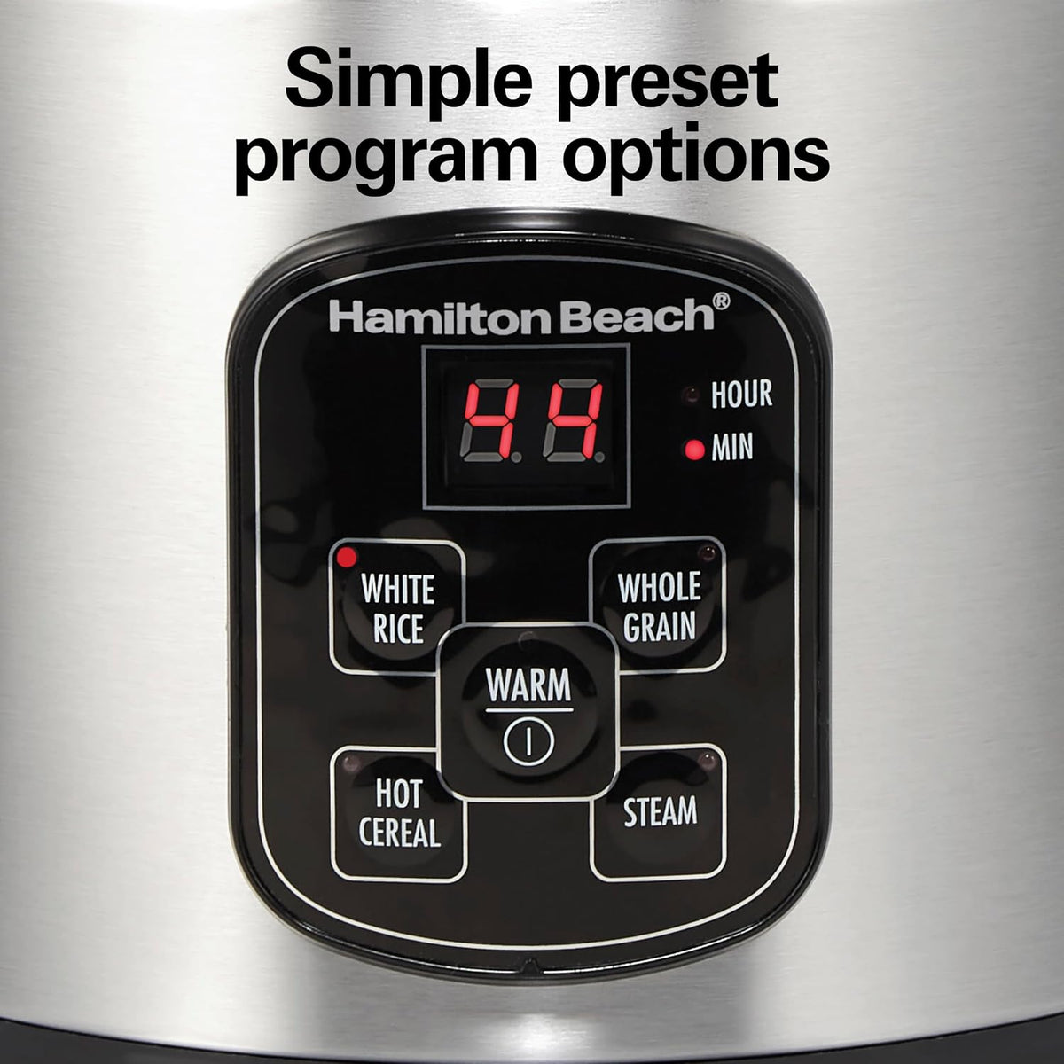 Digital Programmable Rice Cooker & Food Steamer, 8 Cups Cooked (4 Uncooked) – size reference