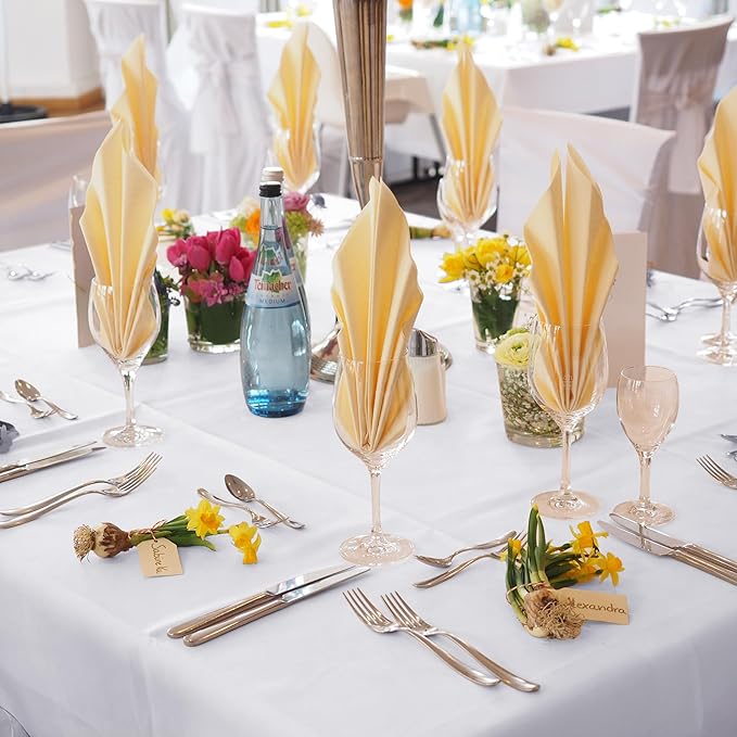 Tablecloths 6-Pack White Square Polyester, 70 x 70 Inch