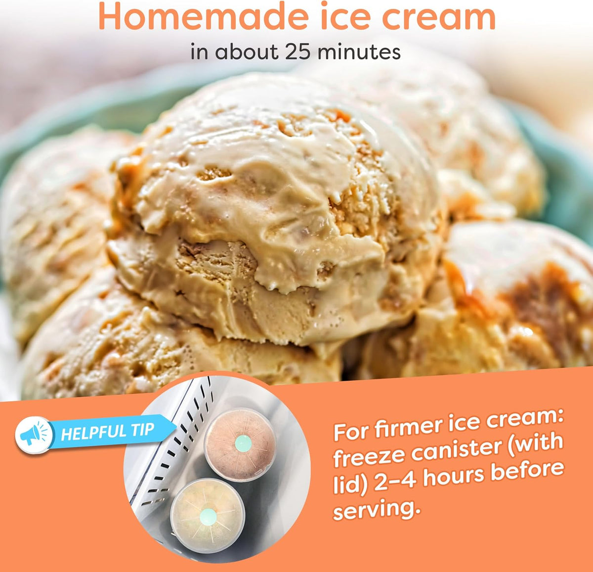 Electric Ice Cream Maker - Old Fashioned Soft Serve Ice Cream Machine Makes – close-up