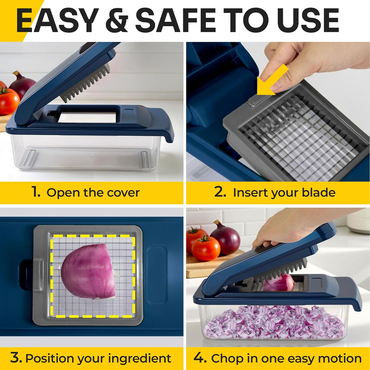 UltraChop All-In-1 Vegetable Chopper, Blue – set view
