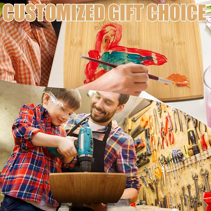 Cutting Boards with Handles, Bamboo Set of 12, 17 x 10 Inch