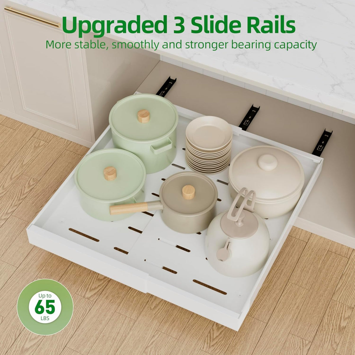4 Pack Expandable Pull Out Cabinet Organizer,21" Deep – set view