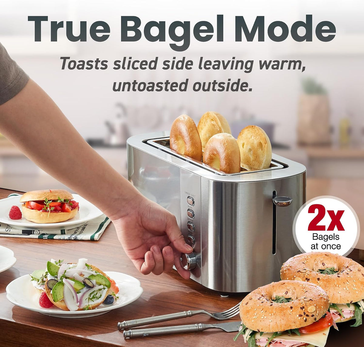 4-Slice Long Slot Toaster, 1.5" Wide & 5.1" Deep Slots – alternate view