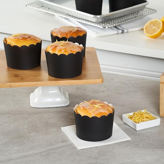 Baking Cups, Black Paper Cupcake Liners, 10 Ounce, 200 Count
