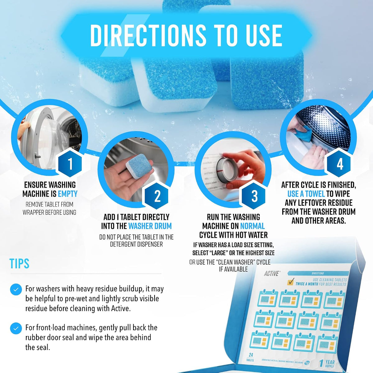 Washing Machine Dishwasher & Disposal Cleaning Tablets - Appliance Refresh – features