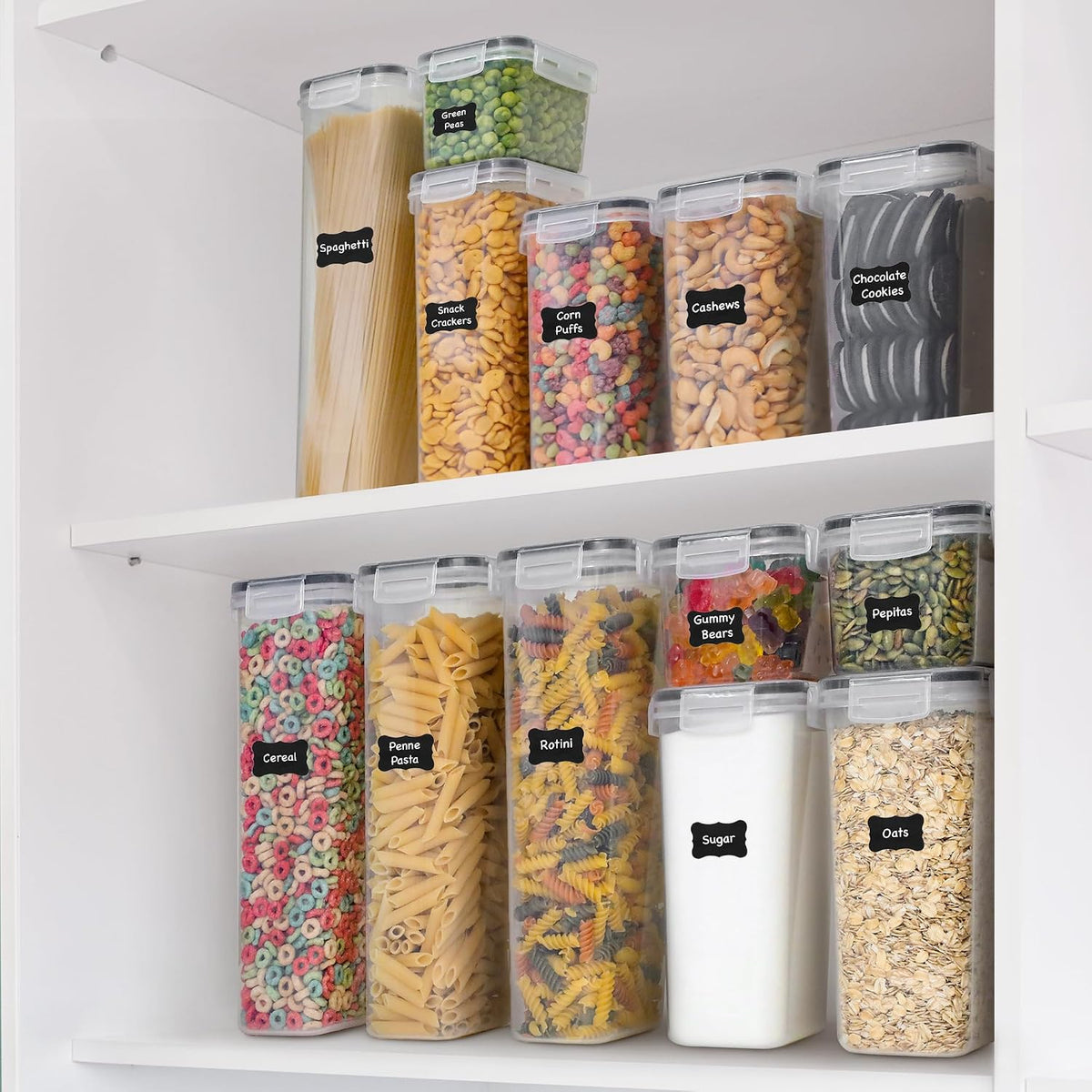 Kitchen Storage Containers with Lids, 48 PCS Airtight Food Storage Containers – size reference