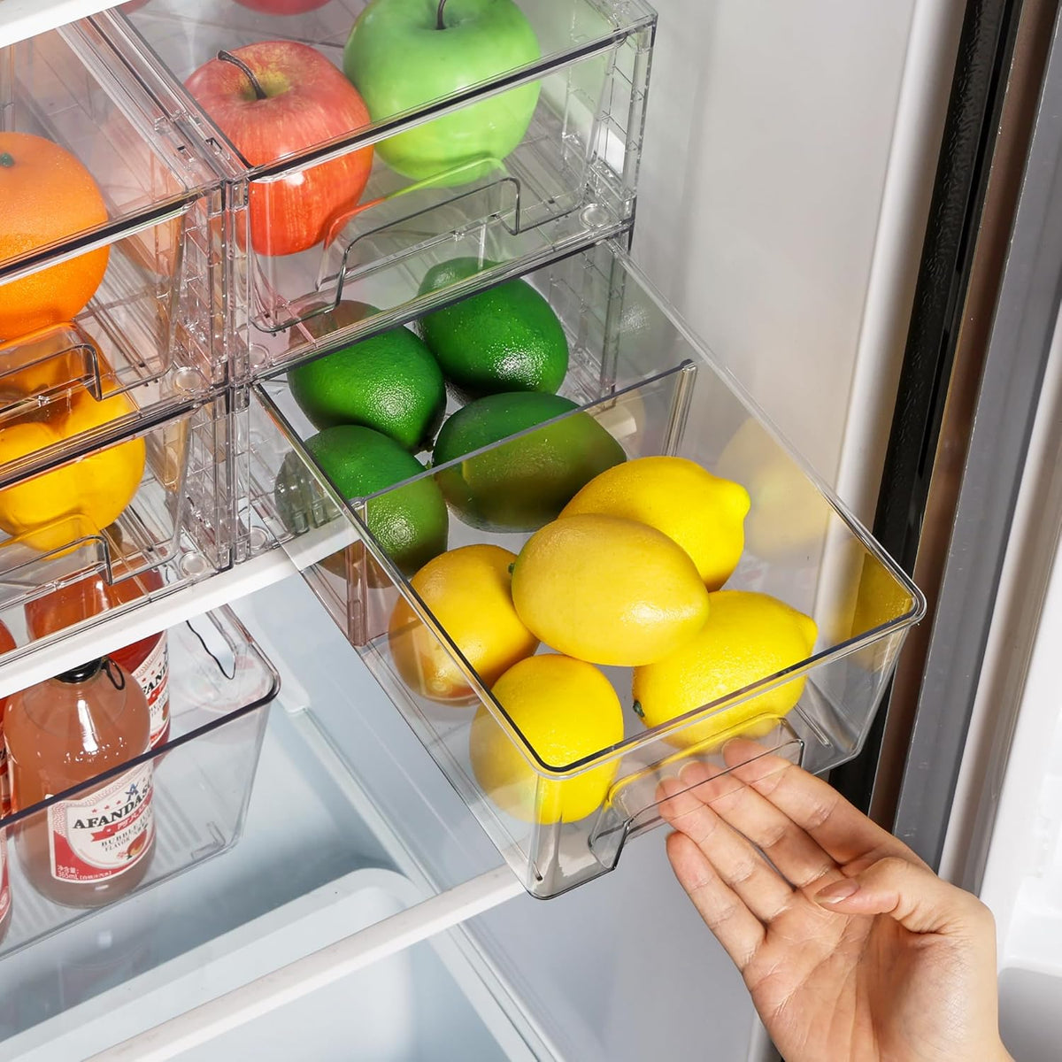 4 Pack Stackable Clear Drawer with Dividers – features