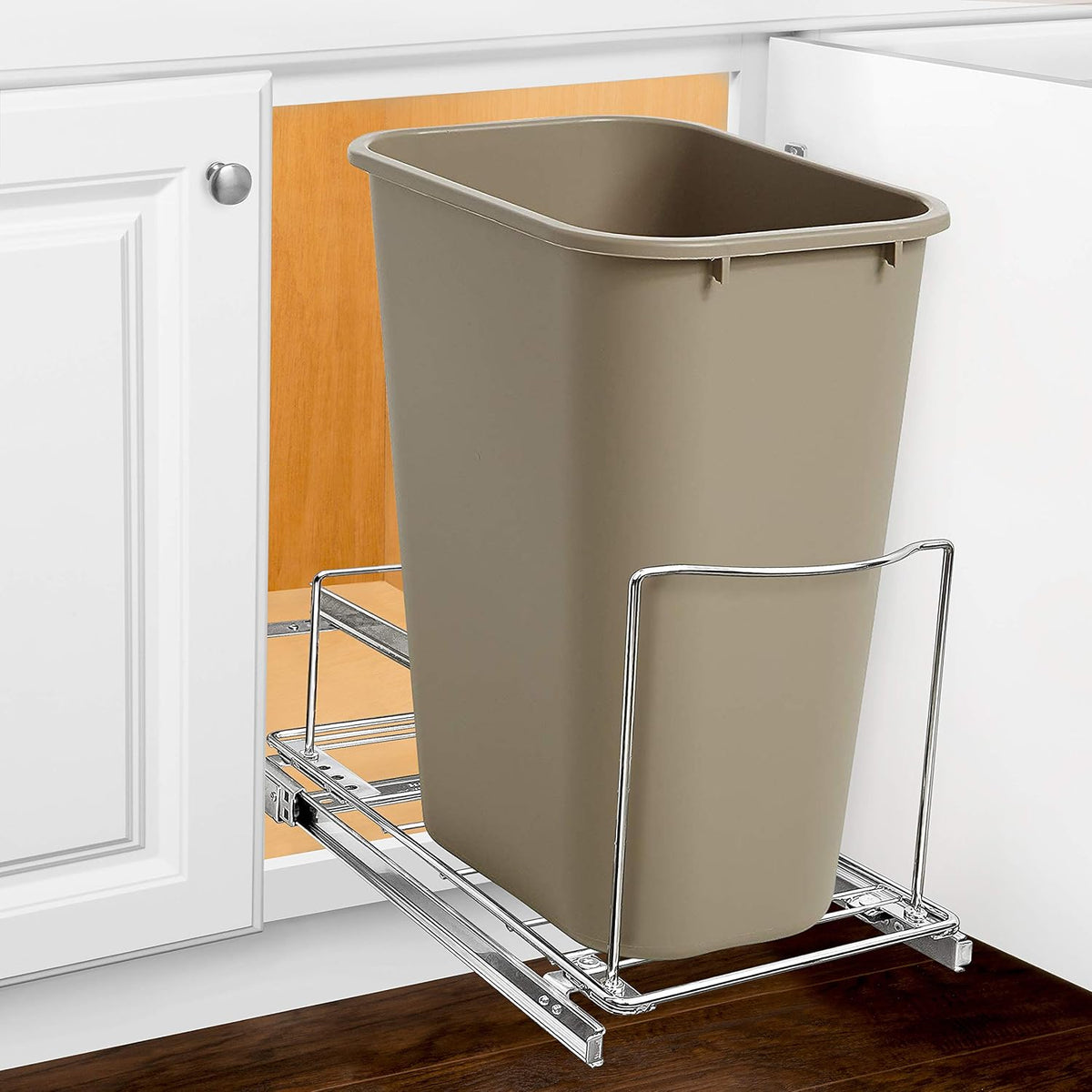 Pull-Out Trash Can Drawer – Sliding Organizer for Kitchen Cabinet or Under-Sink