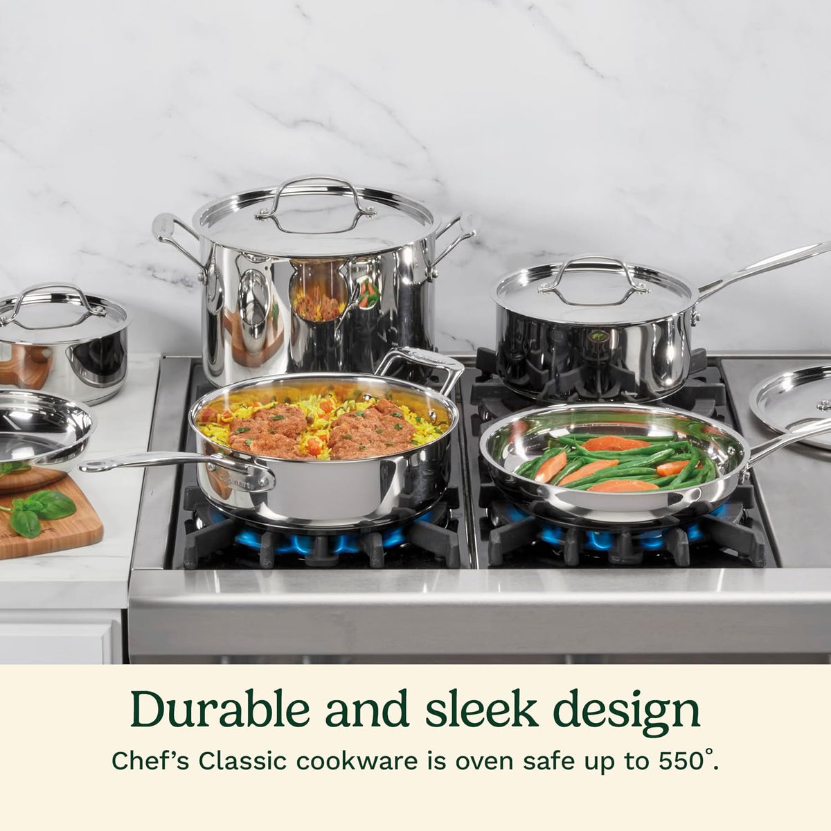 Chef's Classic Stainless Steel Pots and Pans Set, 7 pc, 77-7P1 – detail
